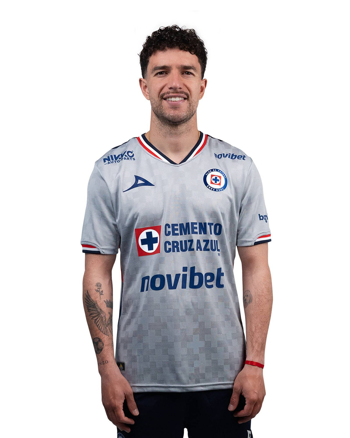 Pirma Men's Cruz Azul Away Jersey 25/26 w/ Champions 9 & LIGA BBVA Patches (Grey)