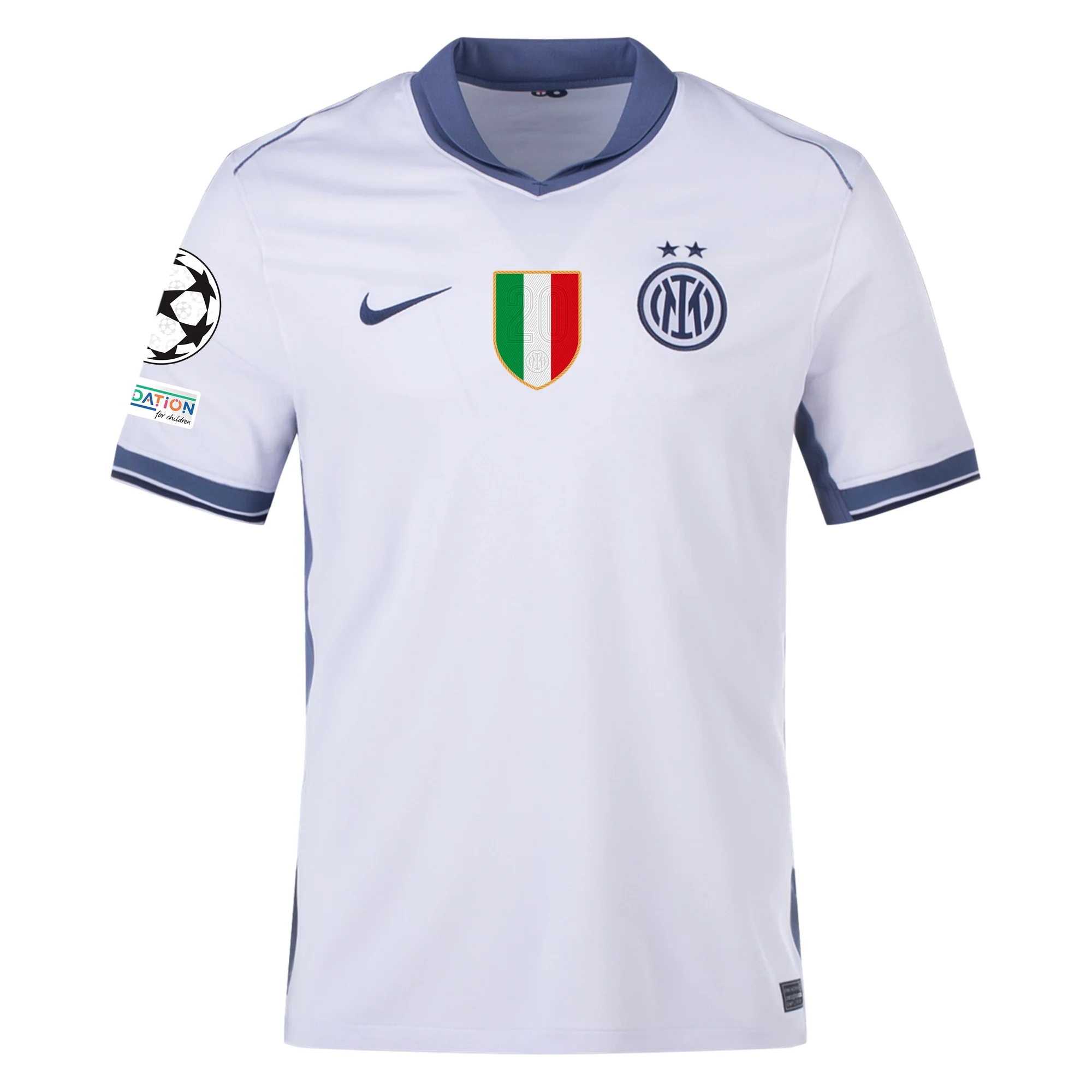Nike Inter Milan Hakan Çalhanoğlu Away Jersey w/ Champions League + Scudetto Patch 24/25 (Summit White/Iris Whisper)
