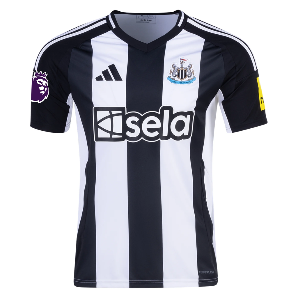adidas Newcastle United Bruno GuimarÃ£es Home Jersey w/ EPL Patch 24/25 (Black/White)