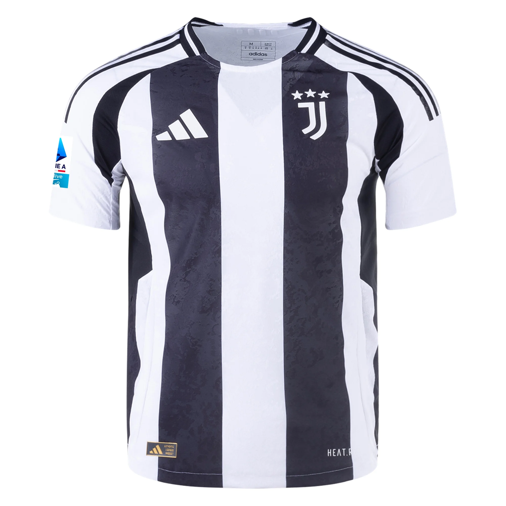 adidas Juventus Authentic DuÅ¡an VlahoviÄ‡ Home Jersey w/ Serie A Patch 24/25 (White/Black)