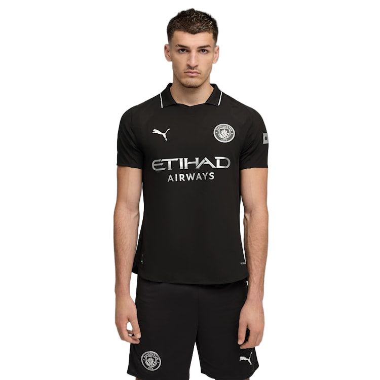 Puma Manchester City Authentic Away Jersey w/ Champions League Patches 25/26 (Puma Black)