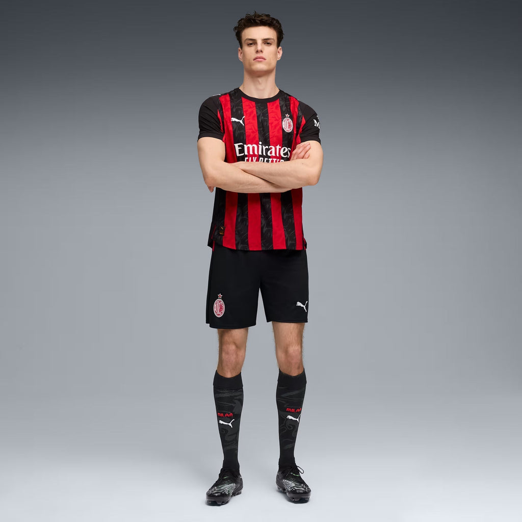 Puma Luka Modric Men's AC Milan Authentic Home Jersey 25/26 w/ Seria A Patch (Red/Black)