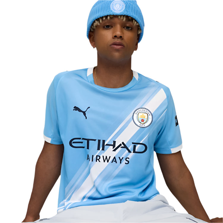 Puma Nico O'reilly Manchester City Home Jersey 25/26 w/ EPL + Sponsor Patch (Team Light Blue/Puma White)