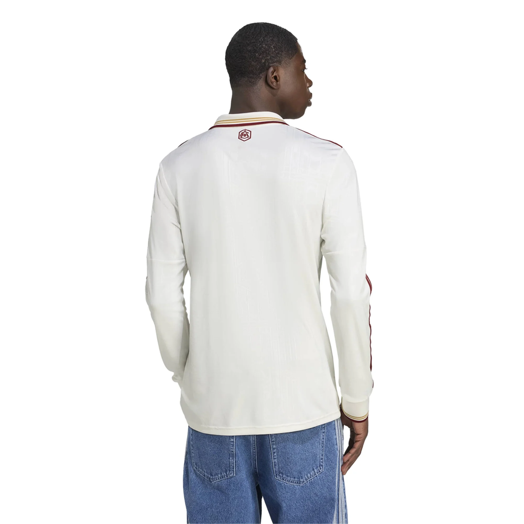adidas Arsenal Kai Havertz Third Long Sleeve Jersey w/ EPL + No Room For Racism 25/26 (White/Burgundy)