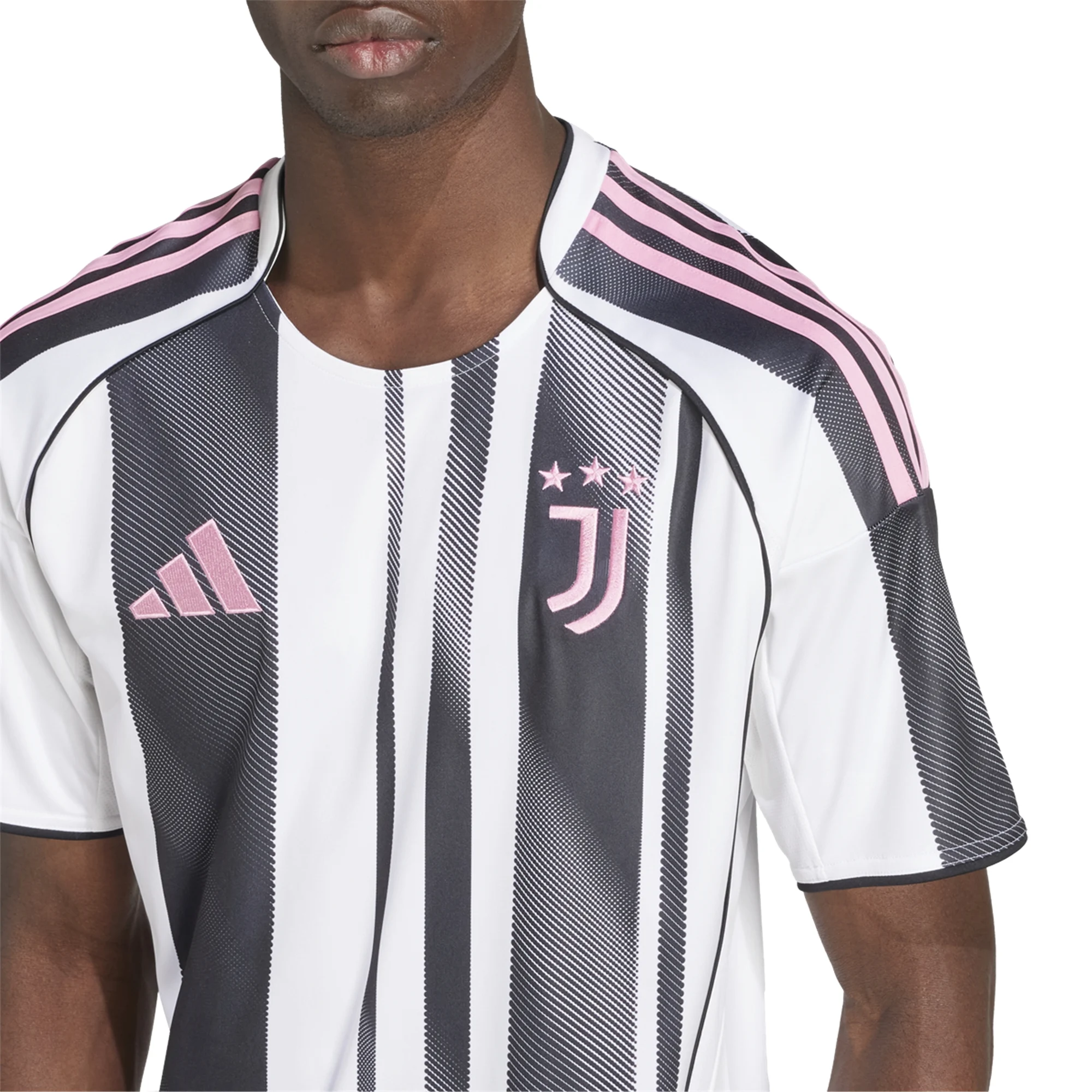 adidas Juventus Cambiaso Home Jersey w/ Champions League Patches 25/26 (White/Black/Pink)