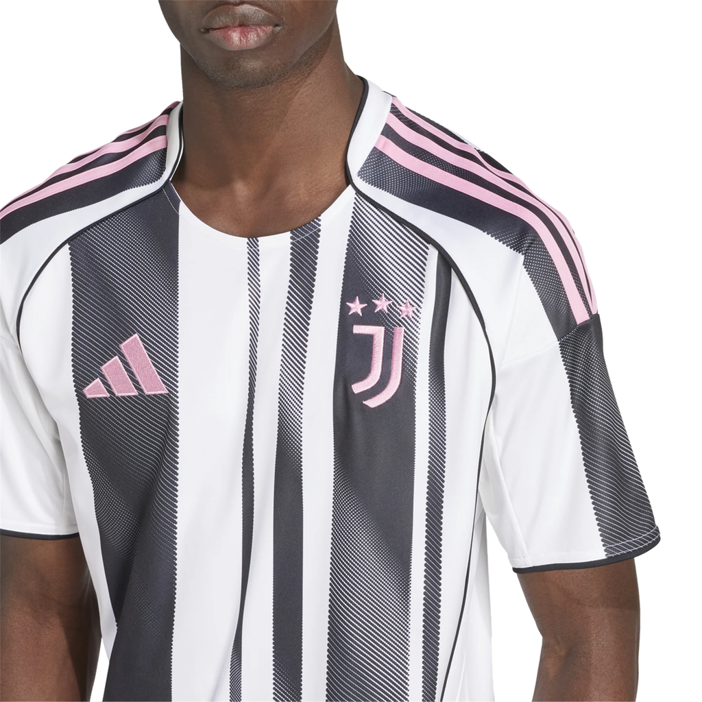 adidas Men's Juventus Milik Home Jersey w/ Serie A Patch 25/26 (White/Black/Pink)