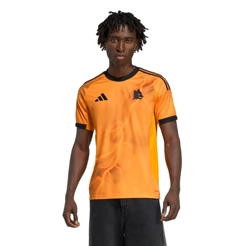 adidas Roma Away Jersey w/ Serie A Patch 25/26 (Orange/Black)