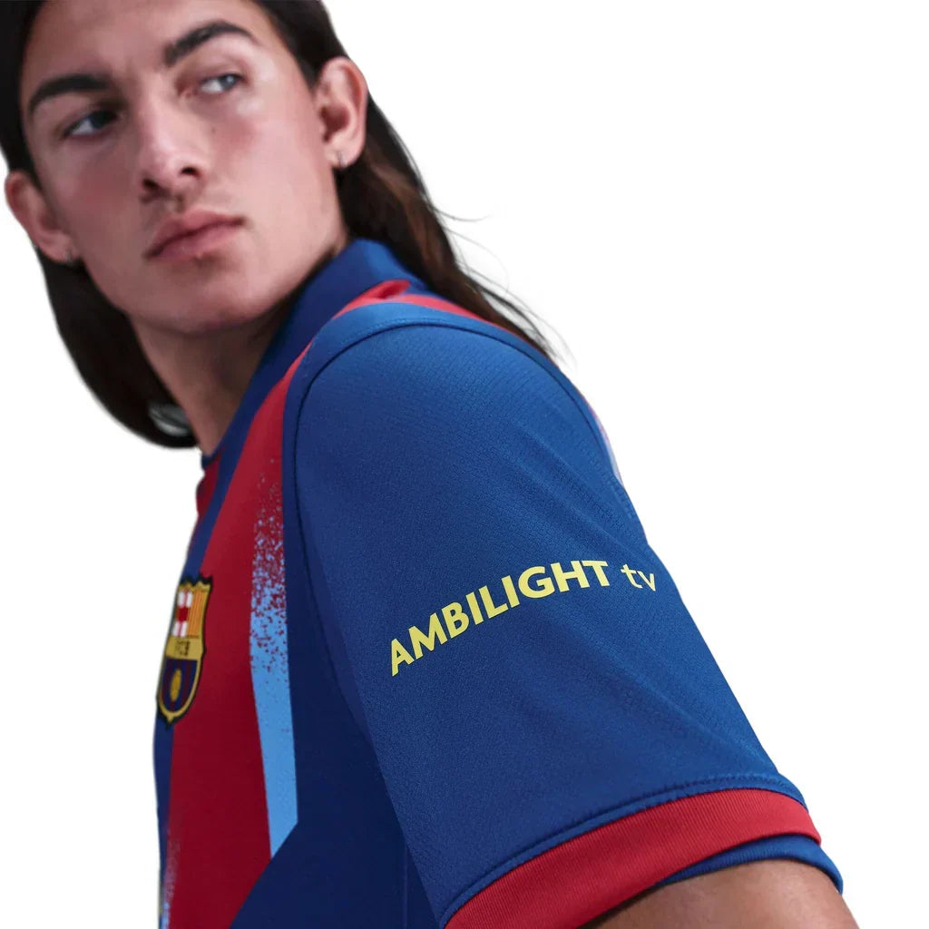 Nike Men's FC Barcelona Raphinha 4th Jersey 25/26 w/ La Liga Patches (Blue/Red/Yellow)