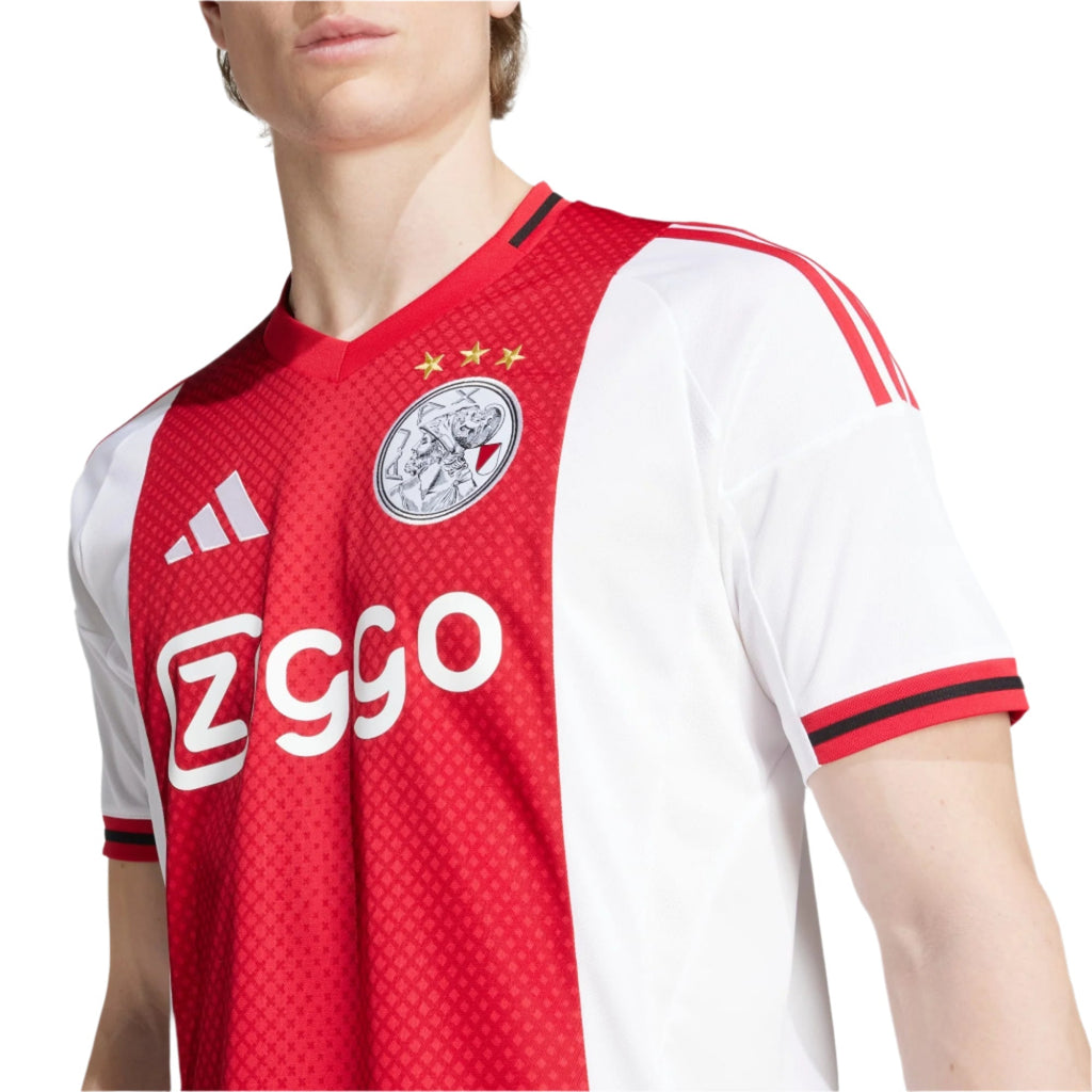 adidas Men's Ajax Home Jersey w/ Champions League Patches 25/26 (Red/White)
