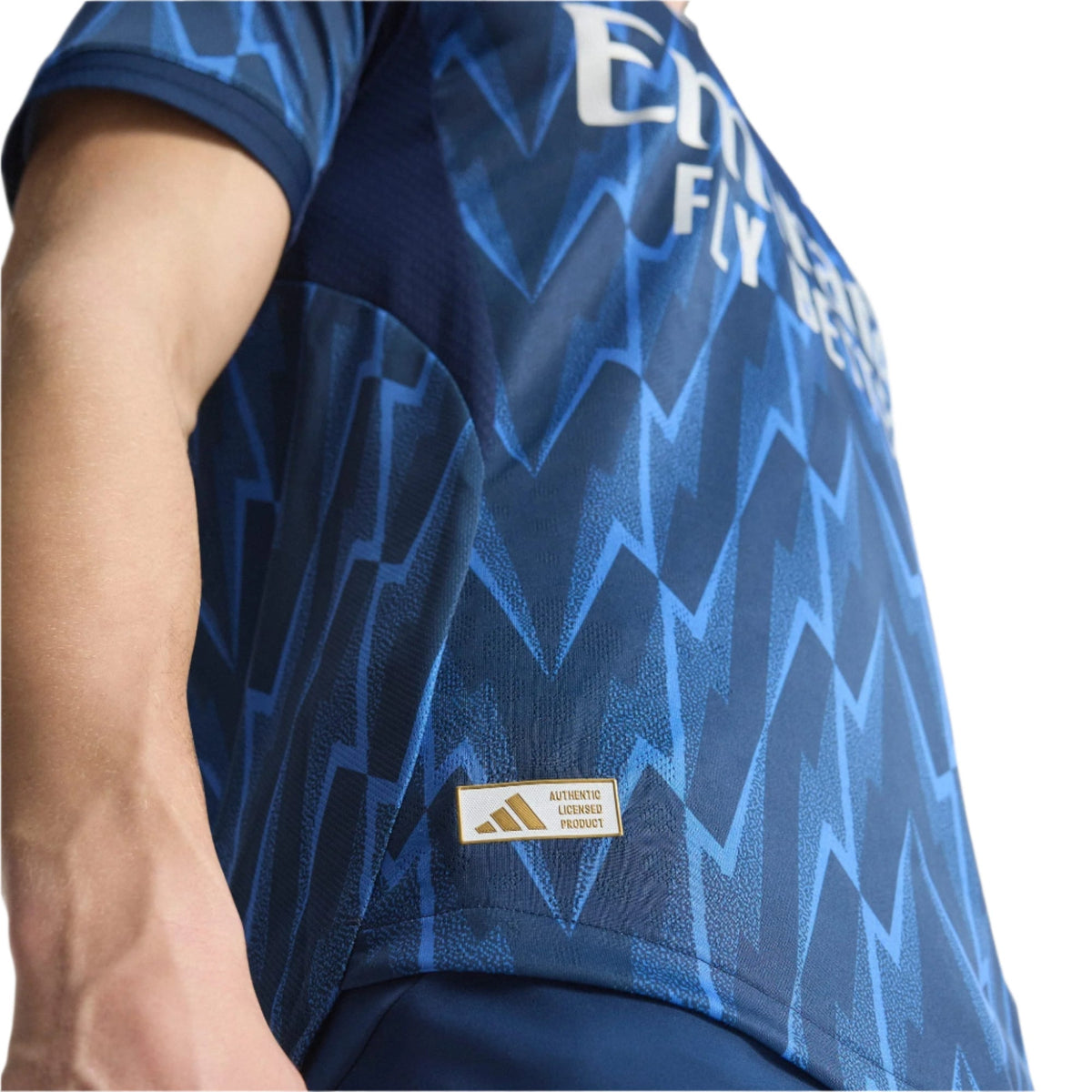 adidas Arsenal Authentic Mikel Merino Away Jersey w/ EPL + No Room For Racism 25/26 (Indigo/Silver)