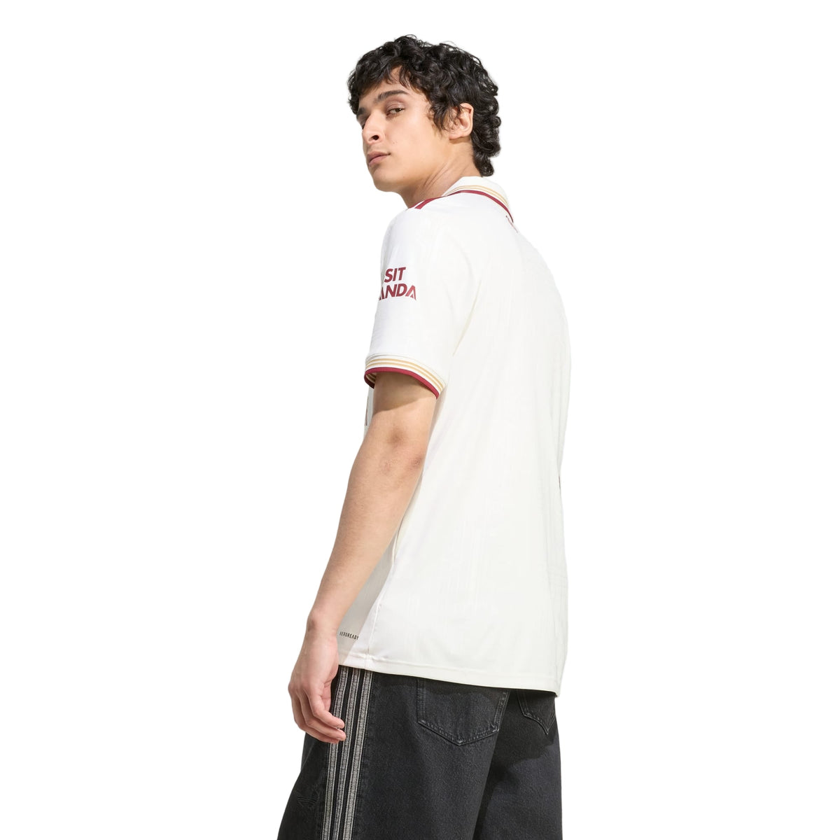 adidas Norgaard Men's Arsenal FC Third Jersey 25/26 w/ NRFR + EPL Patches (White/Burgundy)