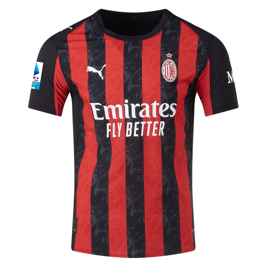 Puma Dest Men's AC Milan Authentic Home Jersey 25/26 w/ Seria A Patch (Red/Black)