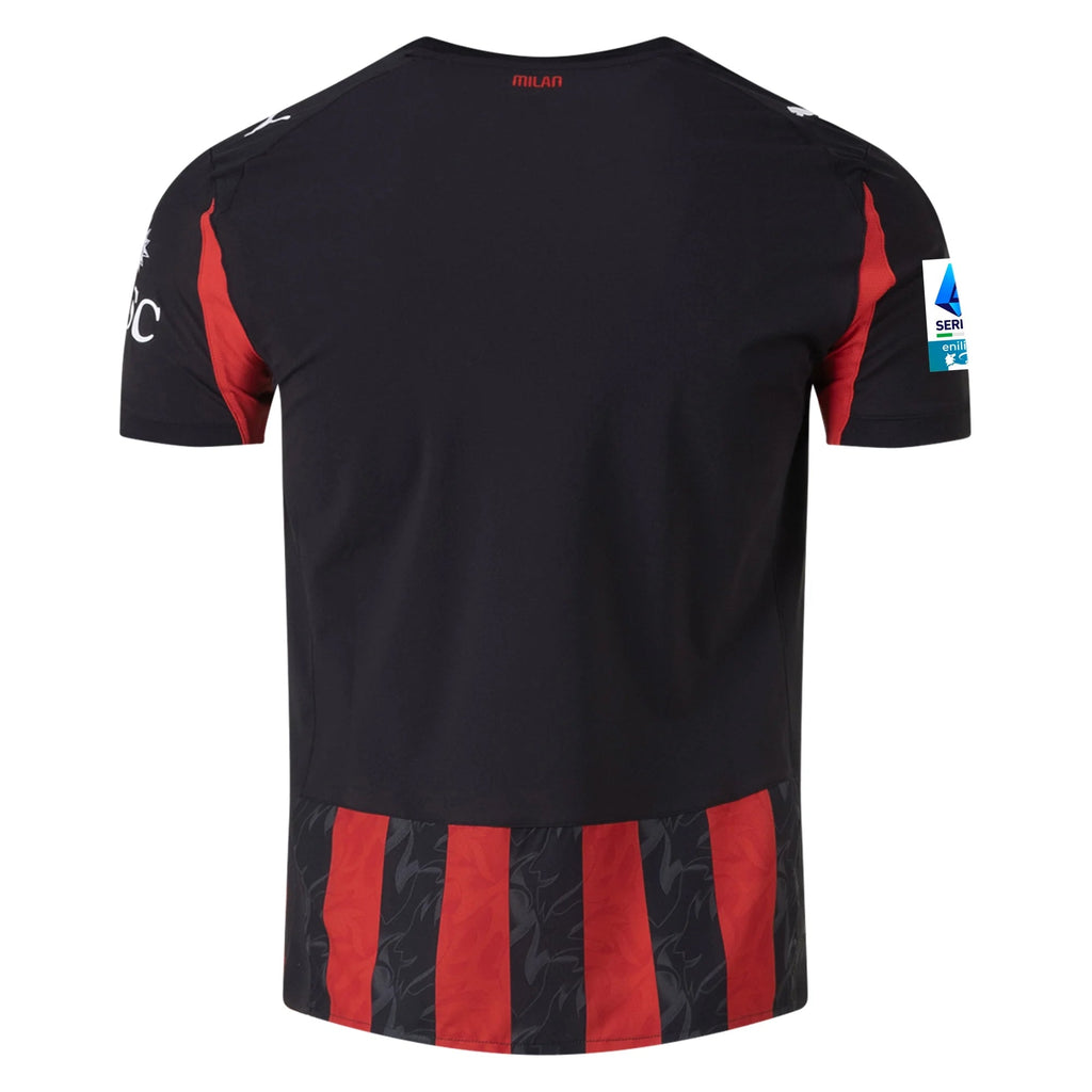Puma Men's AC Milan Authentic Home Jersey 25/26 w/ Seria A Patch (Red/Black)
