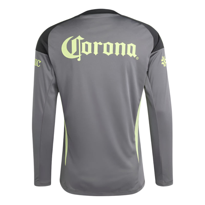 adidas Club AmÃ©rica 25/26 Long Sleeve Goalkeeper Jersey (Black/Grey/Lime Green)
