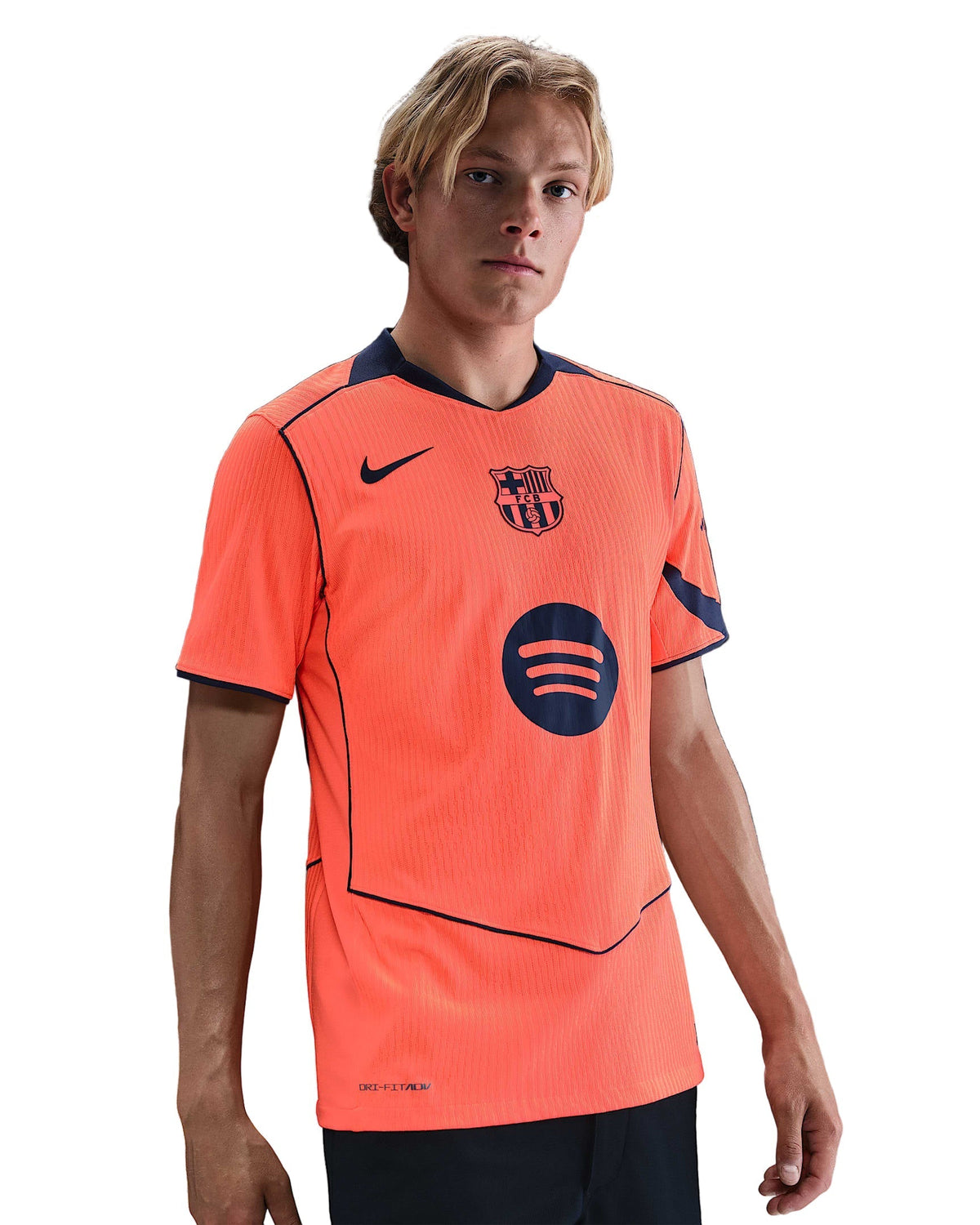 Nike Pedri FC Barcelona Third T90 Authentic Jersey 25/26 w/ Champions League Patches (Mango/Navy)