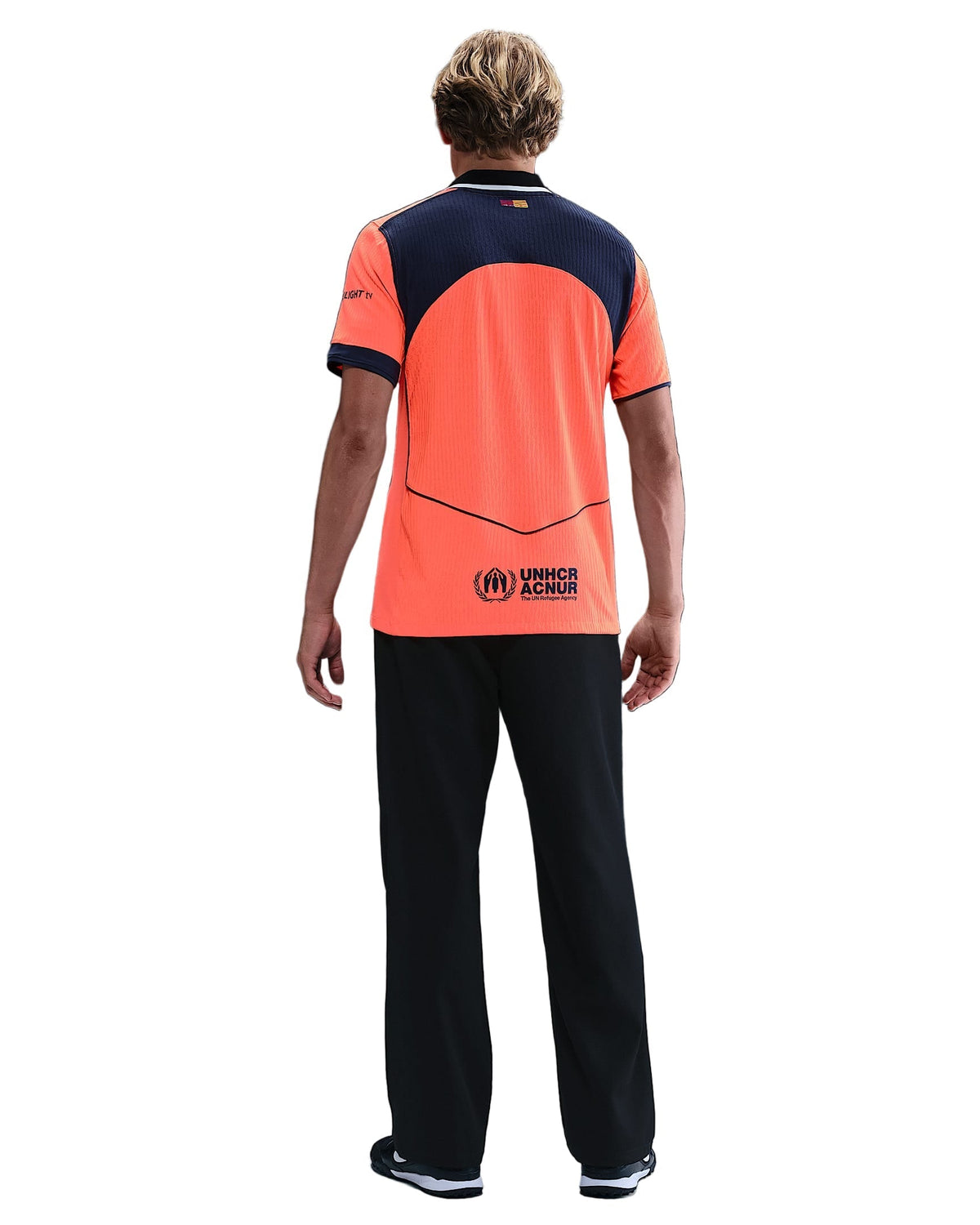 Nike Gavi FC Barcelona Third T90 Authentic Jersey 25/26 w/ Champions League Patches (Mango/Navy)