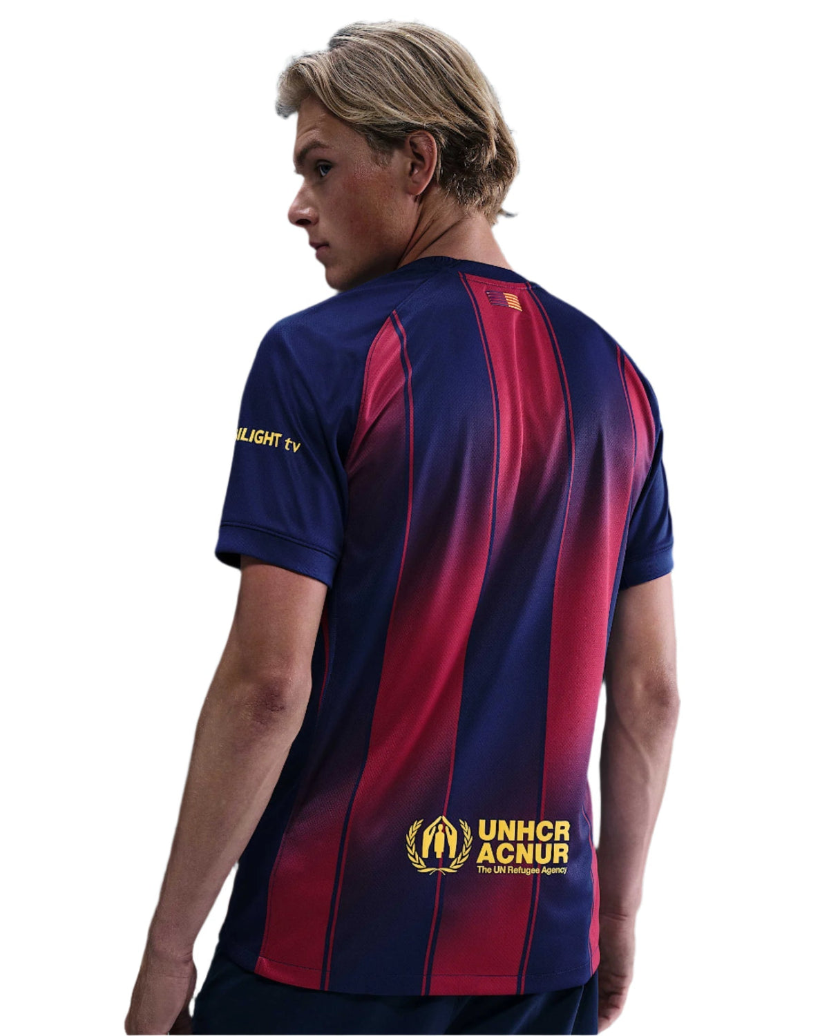 Nike Frankie De Jong FC Barcelona Home Jersey 25/26 w/ Champions League Patches (Deep Royal Blue/Midwest Gold)