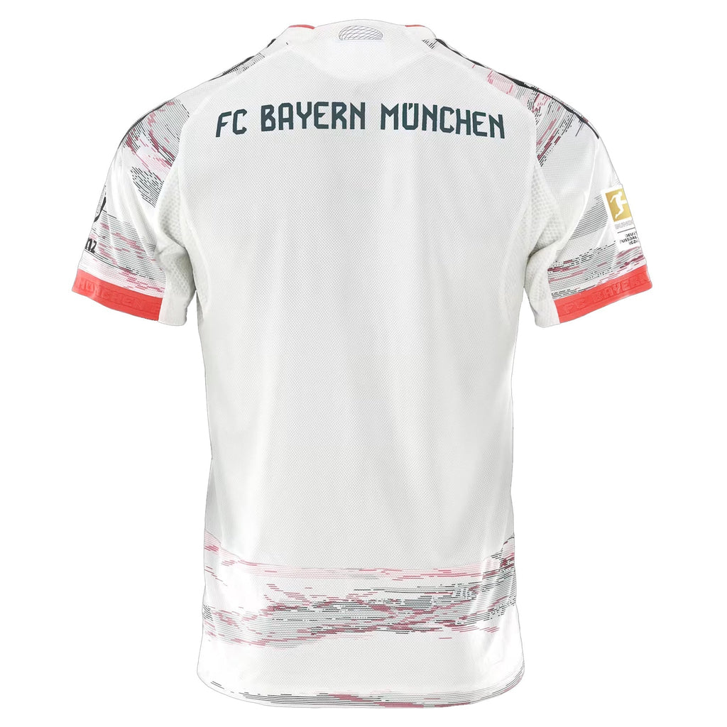 adidas Gnabry Authentic Away Jersey 25/26 w/ Sponsor + Meister Bundesliga Patch (White/Red)