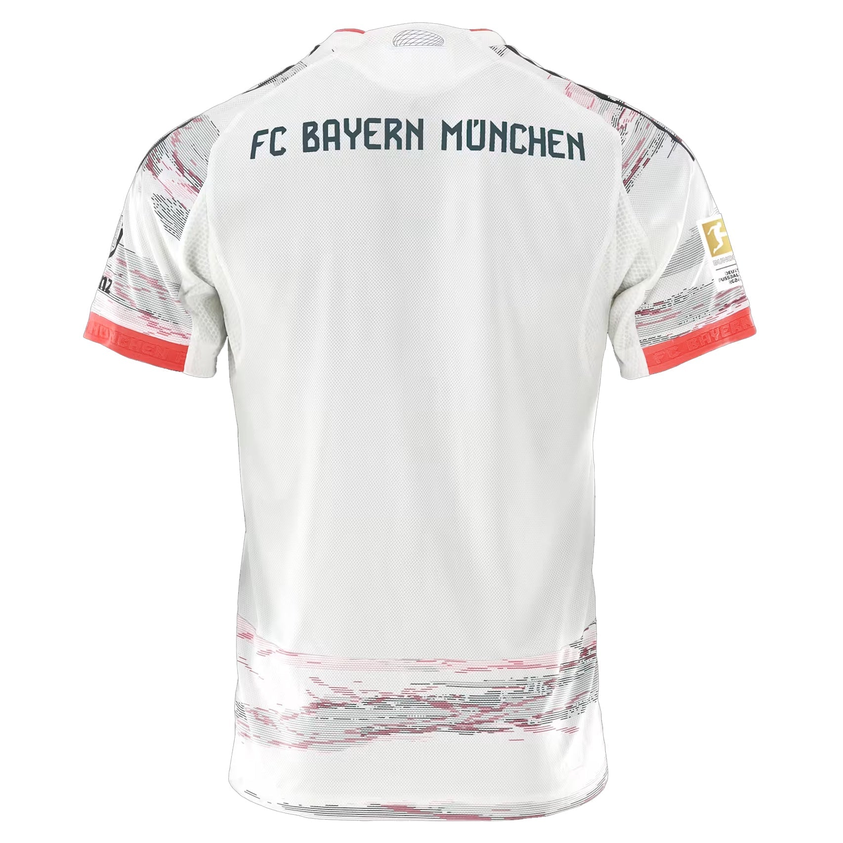 adidas Coman Authentic Away Jersey 25/26 w/ Sponsor + Meister Bundesliga Patch (White/Red)