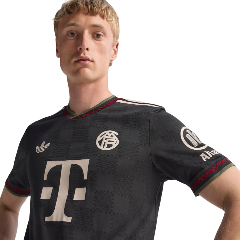 adidas Men's Bayern Munich 25/26 Authentic Third Jersey (Black/Olive Green)