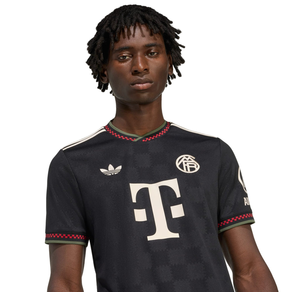 adidas Bayern Munich Jamal Musiala Third Jersey w/ Champions League Patches 25/26 (Black/Olive Green)