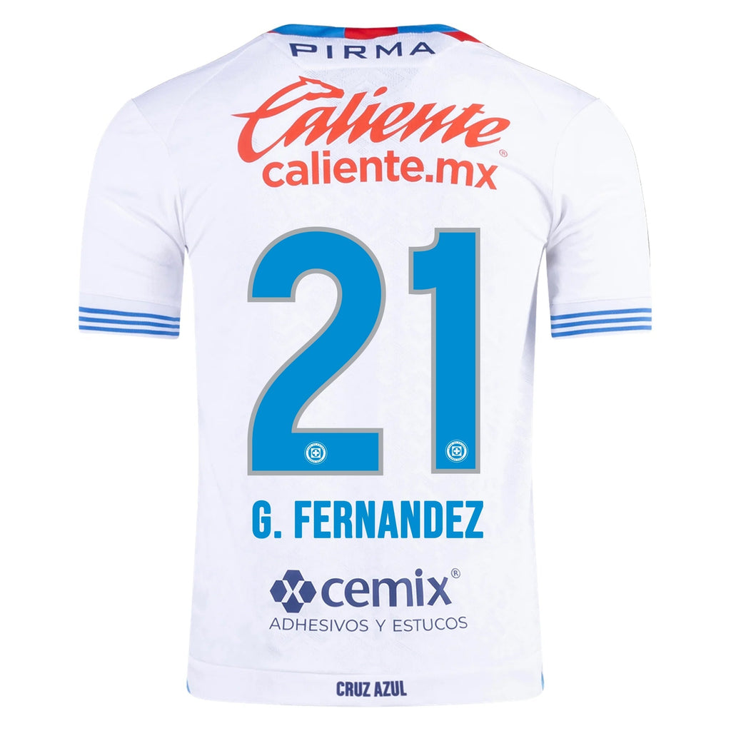 Pirma Gabriel FernÃ¡ndez Cruz Azul Away Jersey 24/25 (White/Blue)