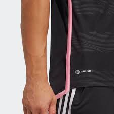 adidas Men's Lionel Messi Inter Miami Away Jersey 23/24 w/ MLS Apple + Sponsors Patches (Black/True Pink)
