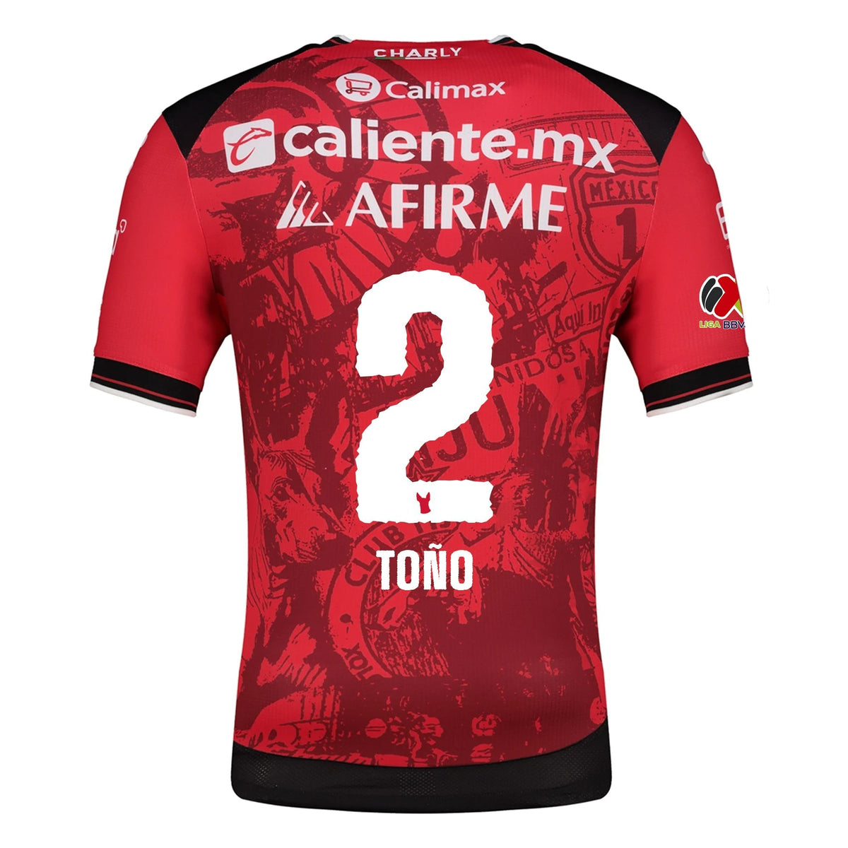 Charly JosÃ© Antonio Rodriguez Men's Club Tijuana Xolos Home Jersey 25/26 w/ BBVA MX Patch (Red/Black)