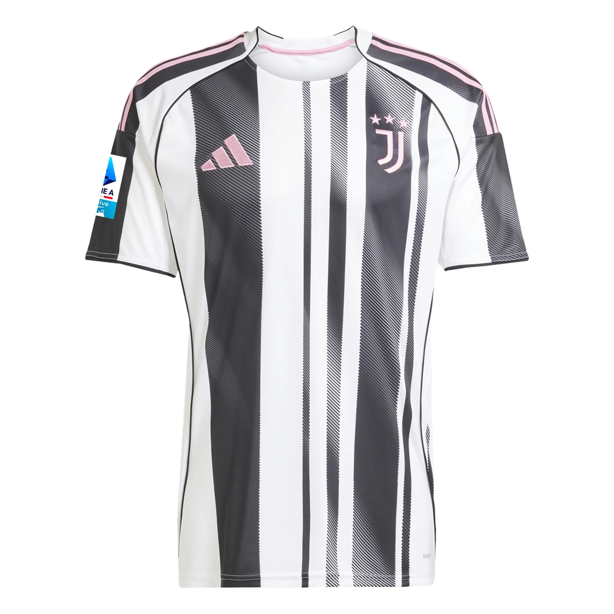 adidas Men's Juventus E. Zhegrova Home Jersey w/ Serie A Patch 25/26 (White/Black/Pink)