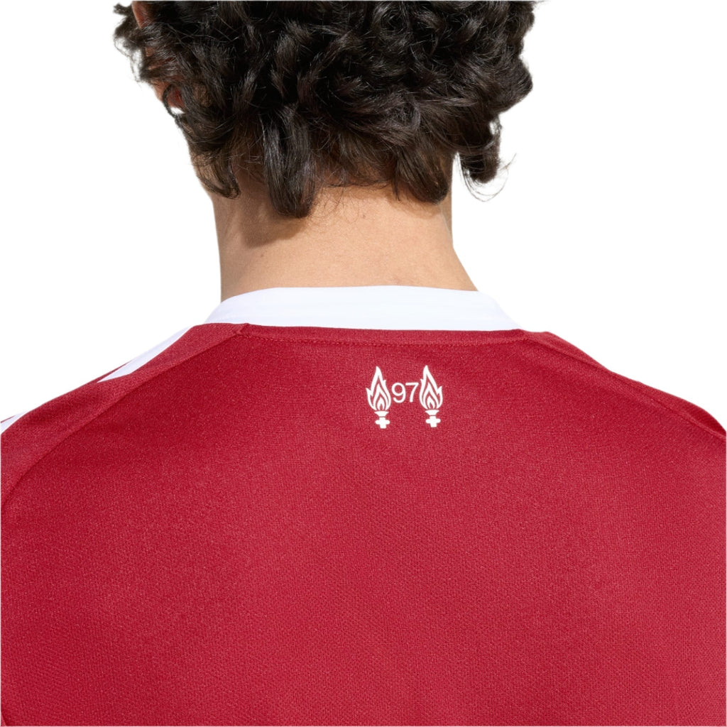 adidas Robertson Men's Liverpool Home Jersey 25/26 w/ NRFR + EPL Champions Patch (Strawberry Red)
