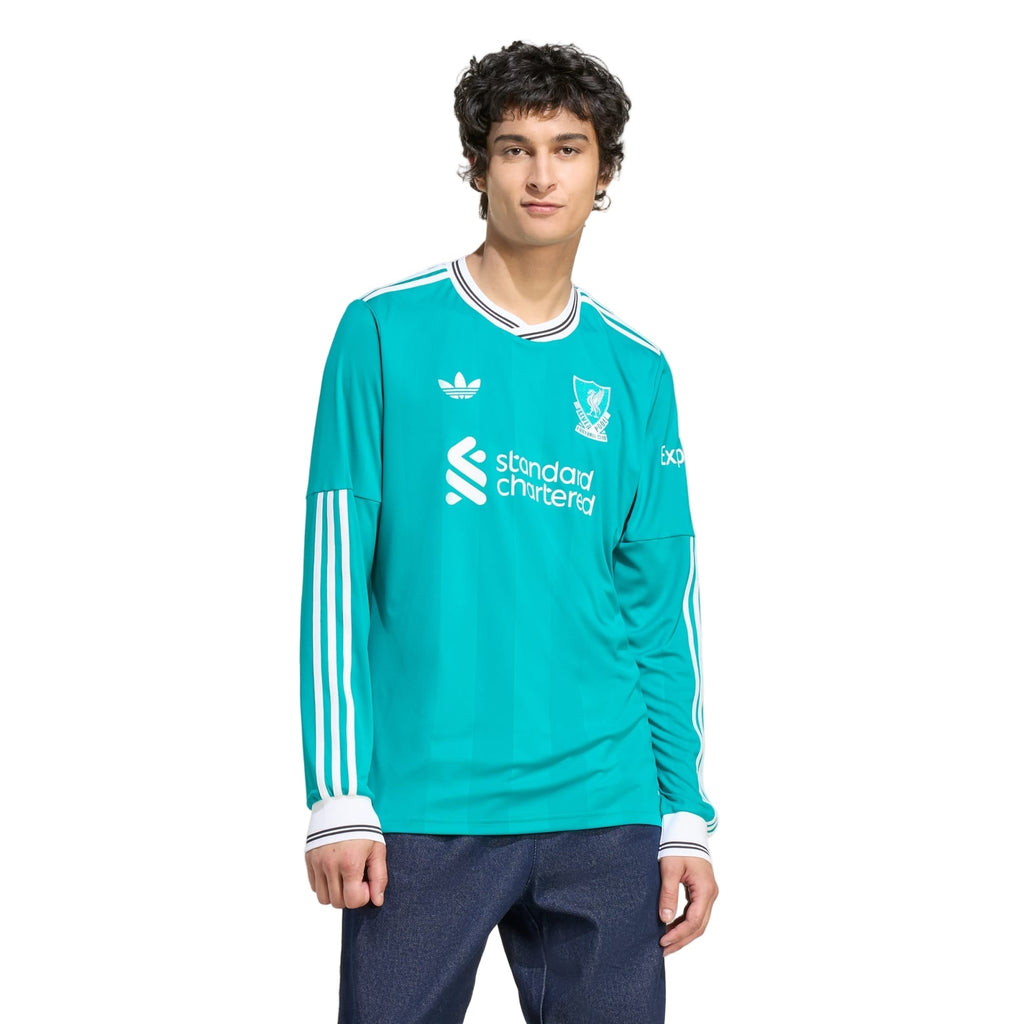 adidas Men's Liverpool FC Long Sleeve 25/26 Third Jersey (Sea Green)
