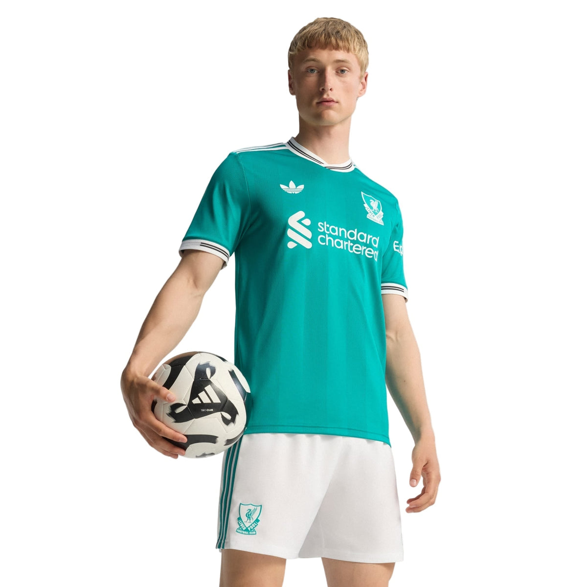 adidas Liverpool FC Authentic Hugo Ekitike Third Jersey w/ EPL + No Room For Racism Patches 25/26 (Sea Green)