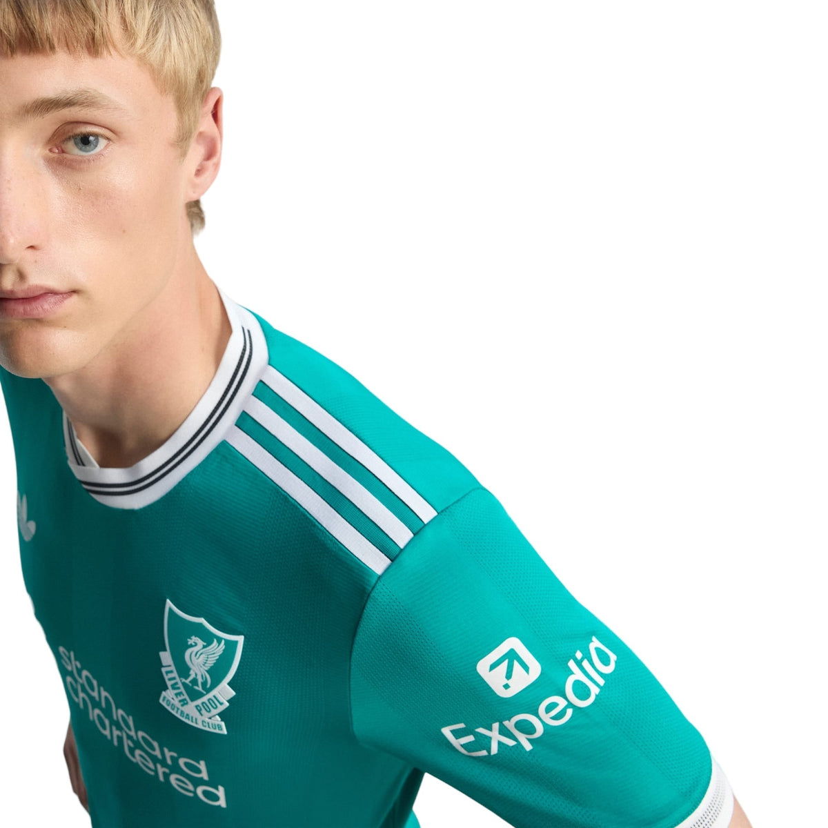 adidas Liverpool FC Authentic Hugo Ekitike Third Jersey w/ EPL + No Room For Racism Patches 25/26 (Sea Green)