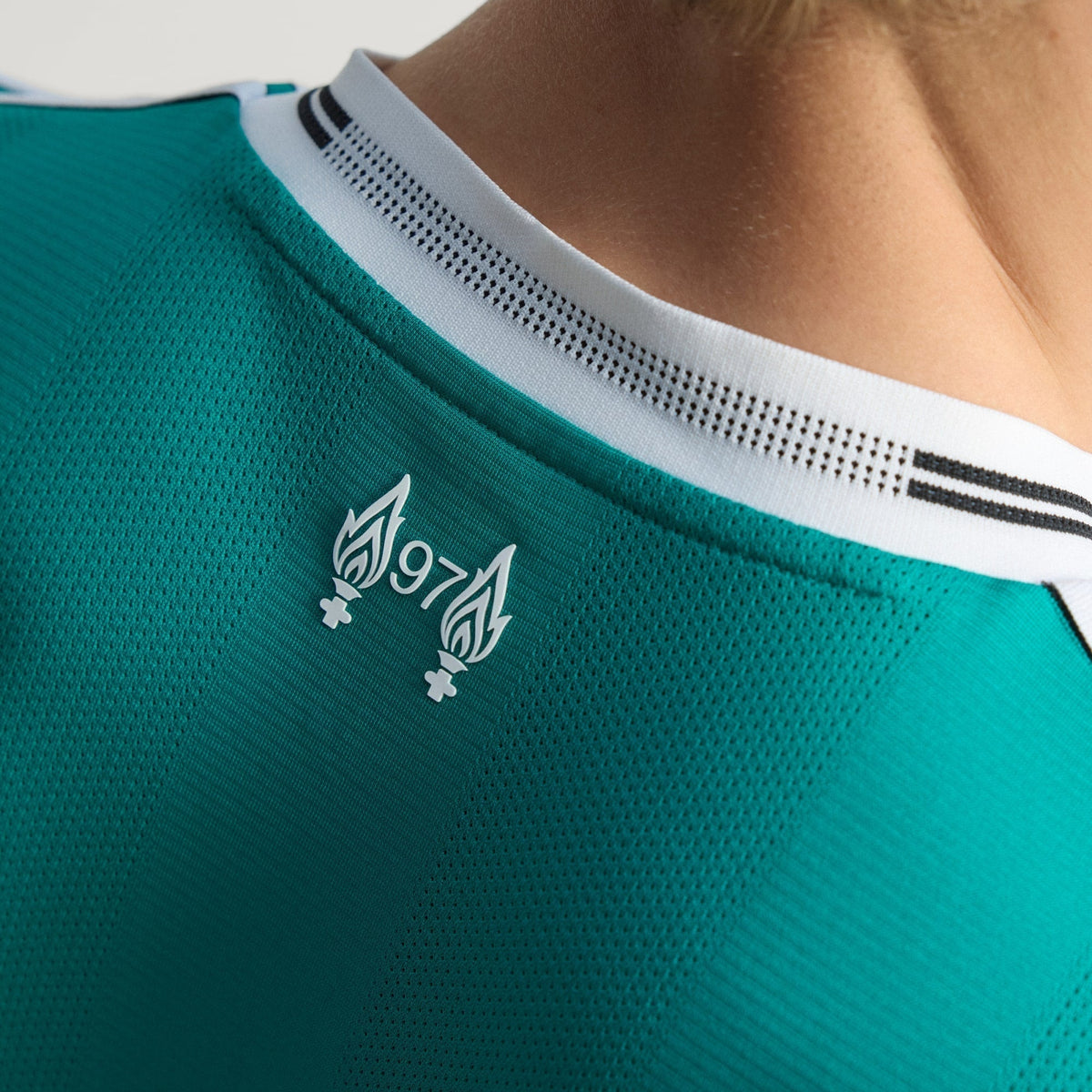 adidas Liverpool FC Authentic Mohamed Salah Third Jersey w/ EPL + No Room For Racism Patches 25/26 (Sea Green)