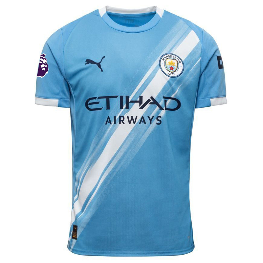 Puma Kalvin Phillips Manchester City Home Jersey 25/26 w/ EPL + Sponsor Patch (Team Light Blue/Puma White)