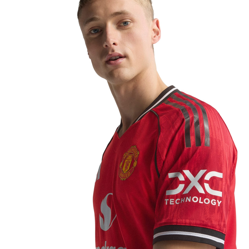 adidas Yoro Men's Manchester United Authentic Home Jersey 25/26 w/ NRFR + EPL Patch (Red)