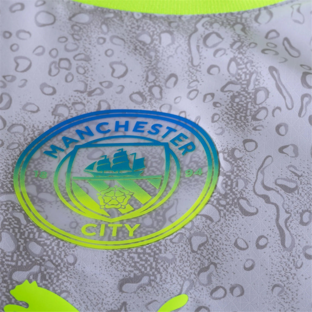 Puma Manchester City Authentic Marmoush Third Jersey w/ EPL + No Room For Racism 25/26 (Cool Weather/Pro Green)