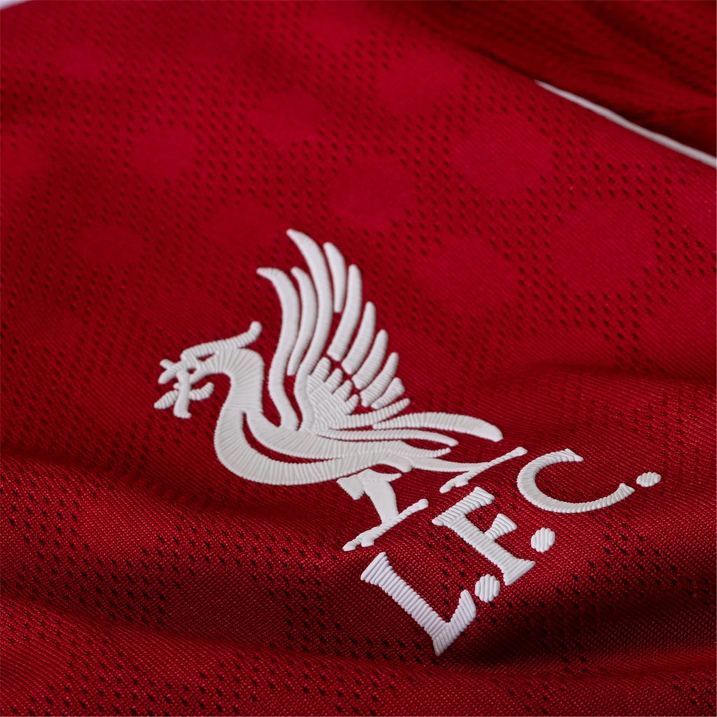 adidas Men's Liverpool FC Authentic Mohamed Salah Home Jersey 25/26 w/ EPL + NRFR Patches (Strawberry Red)