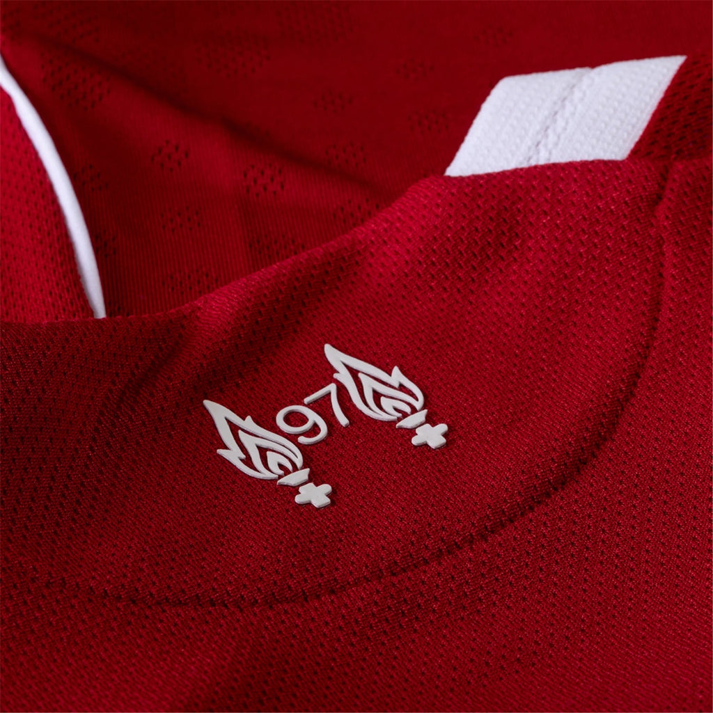 adidas Men's Liverpool FC Authentic Frimpong Home Jersey 25/26 w/ EPL + NRFR Patches (Strawberry Red)