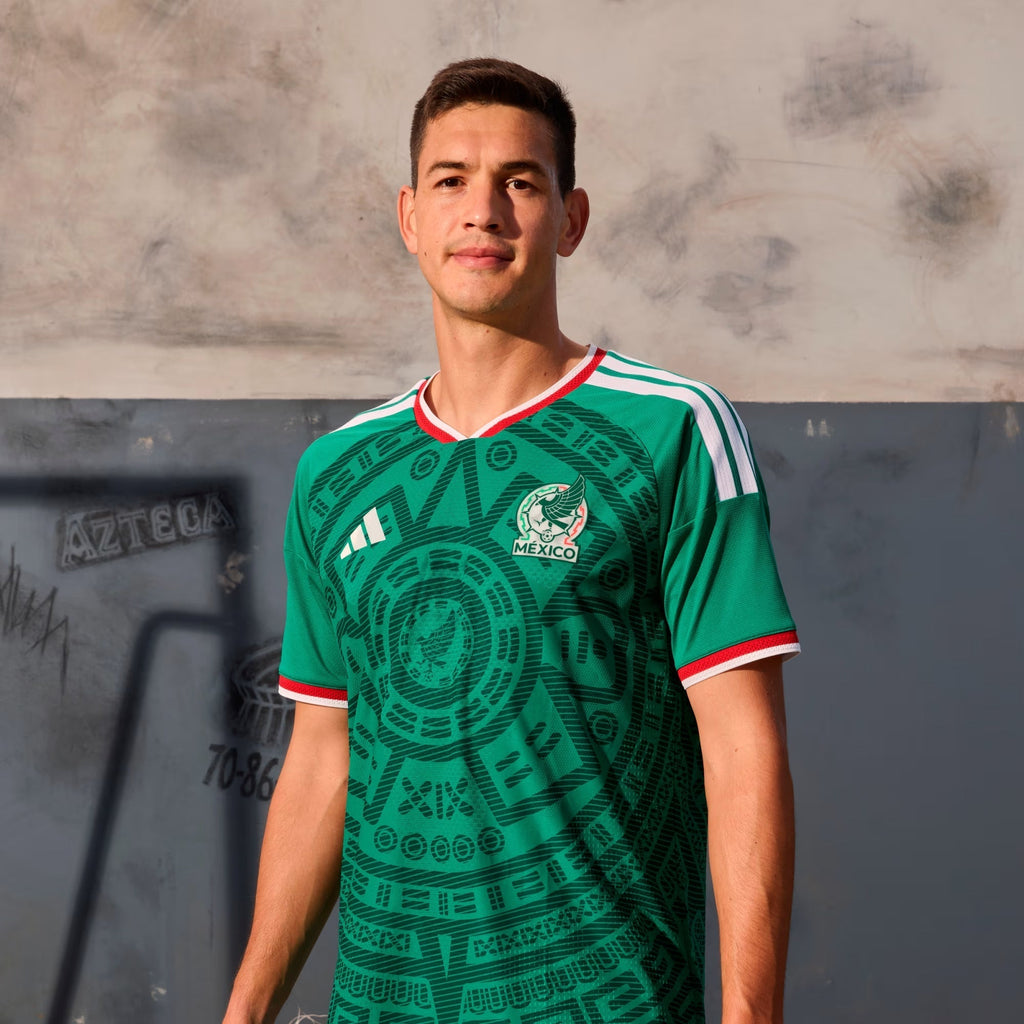 adidas Men's C. Huerta Mexico Authentic Home 2026 World Cup Jersey (Bold Green)