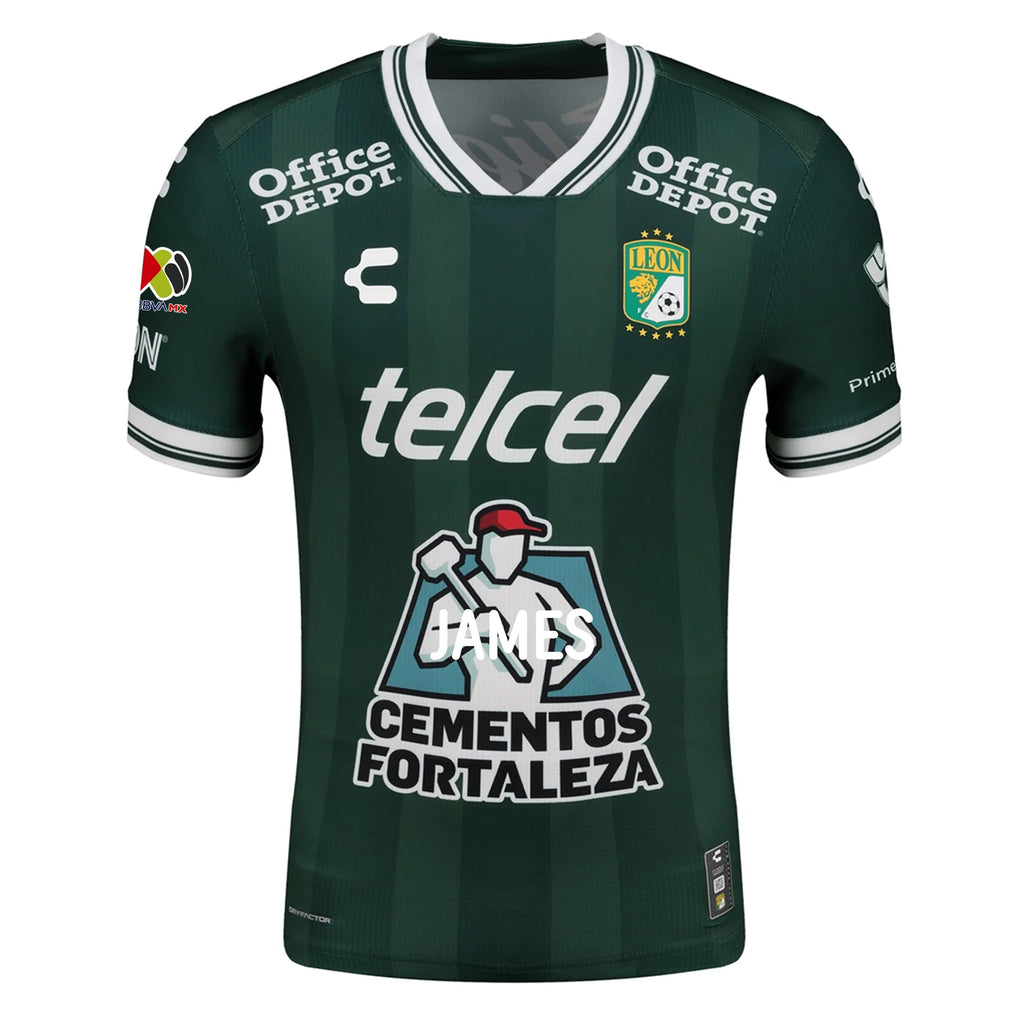Charly James Rodriguez Men's Leon FC Home Jersey 25/26 w/ BBVA Liga Patch (Green)