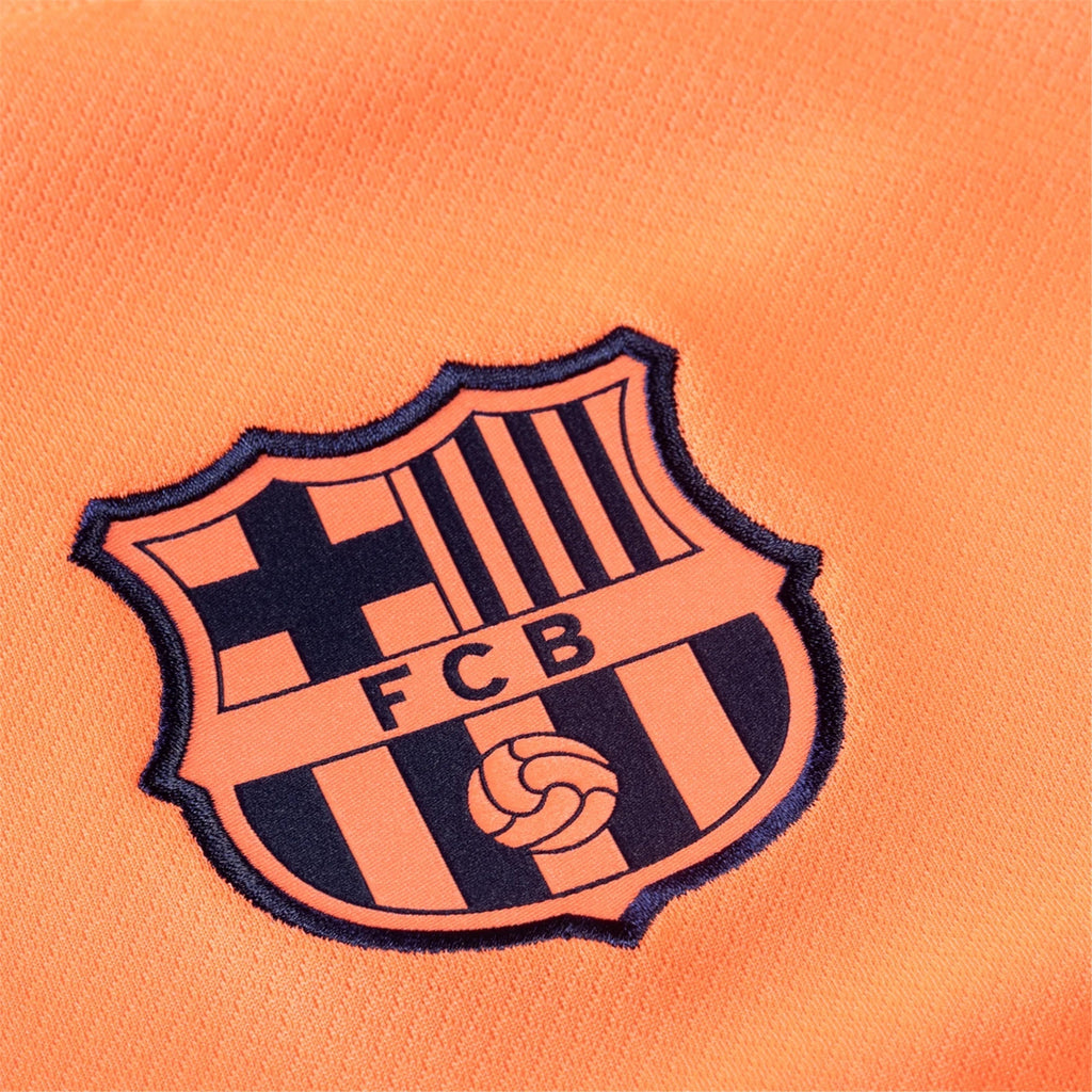 Nike Olmo Men's FC Barcelona T90 Third Jersey 25/26 w/ Champions League Patches (Mango/Navy)