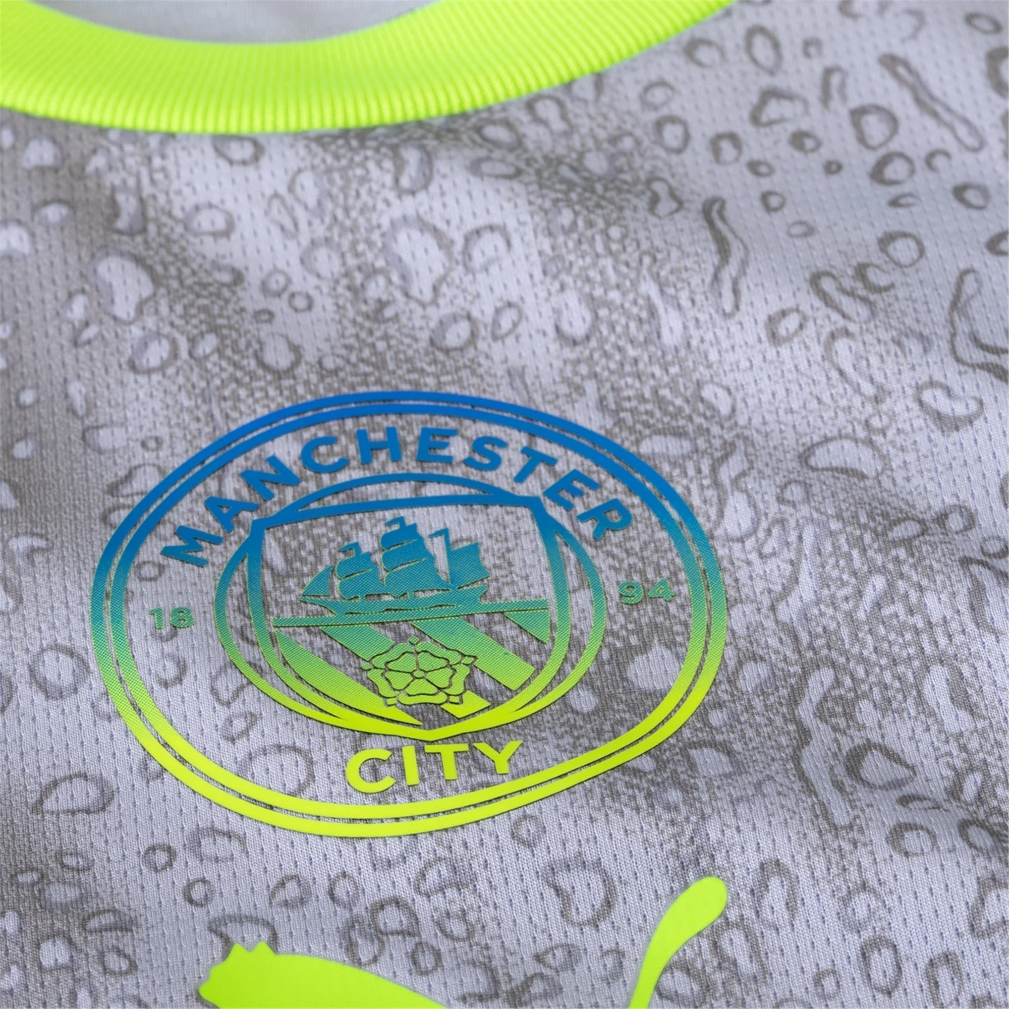 Puma Men's Manchester City Matheus N. Third Jersey w/ EPL + No Room For Racism Patches 25/26 (Cool Weather/Pro Green)