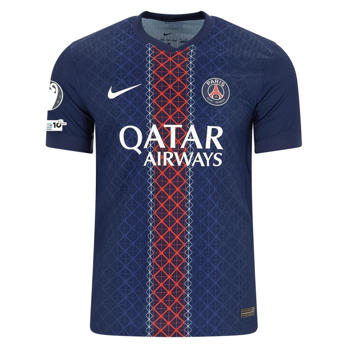 Nike Men's Mendes Paris Saint-Germain Authentic Home Jersey 25/26 w/ Champions League Patches (Navy)