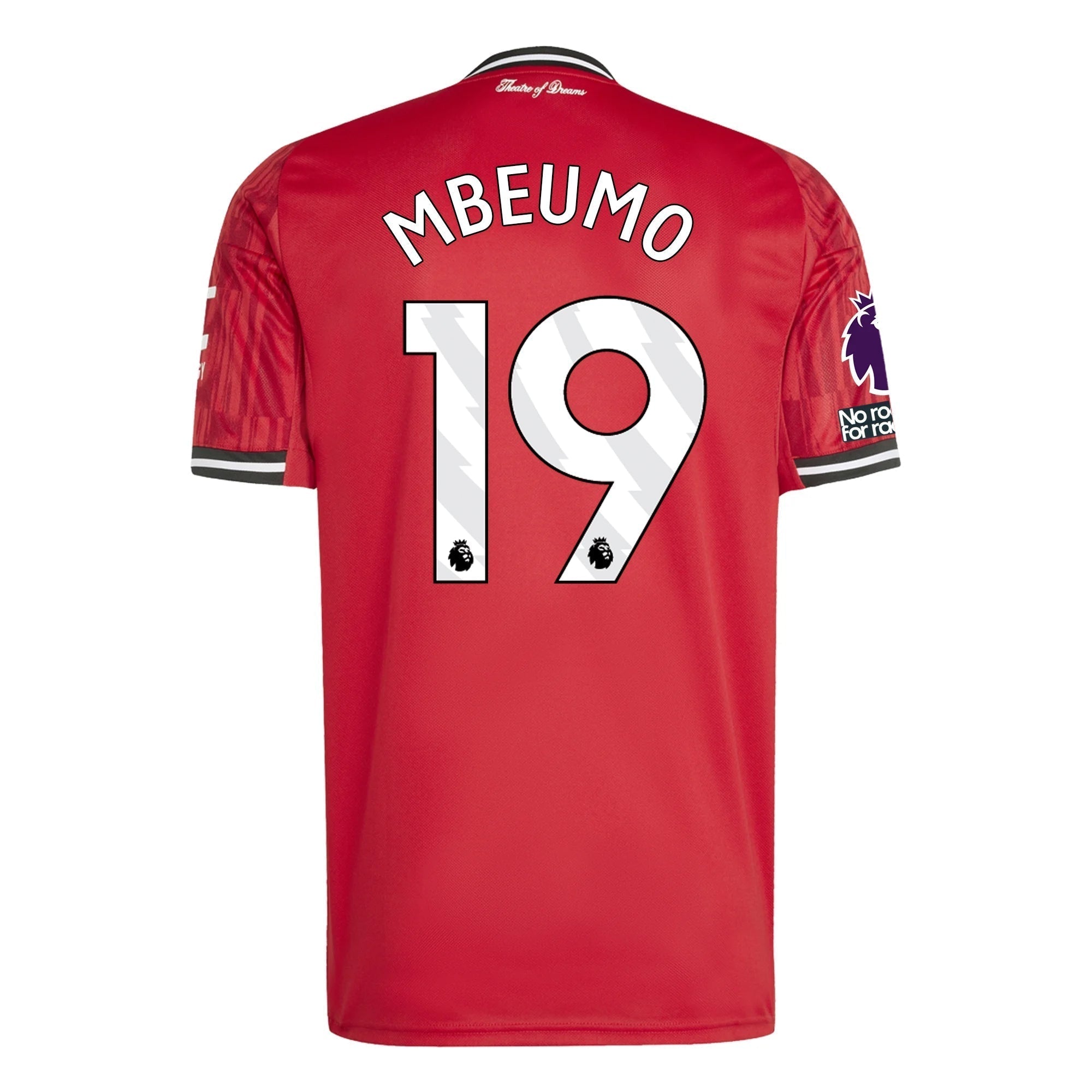 adidas Mbeumo Men's Manchester United Home Jersey 25/26 w/ EPL + NRFR Patches (Red)