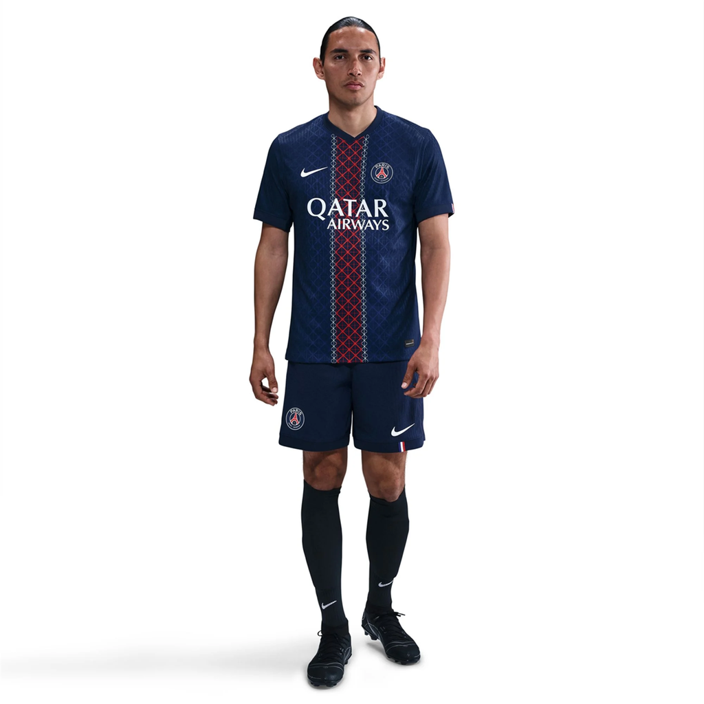 Nike Men's Mendes Paris Saint-Germain Authentic Home Jersey 25/26 w/ Champions League Patches (Navy)