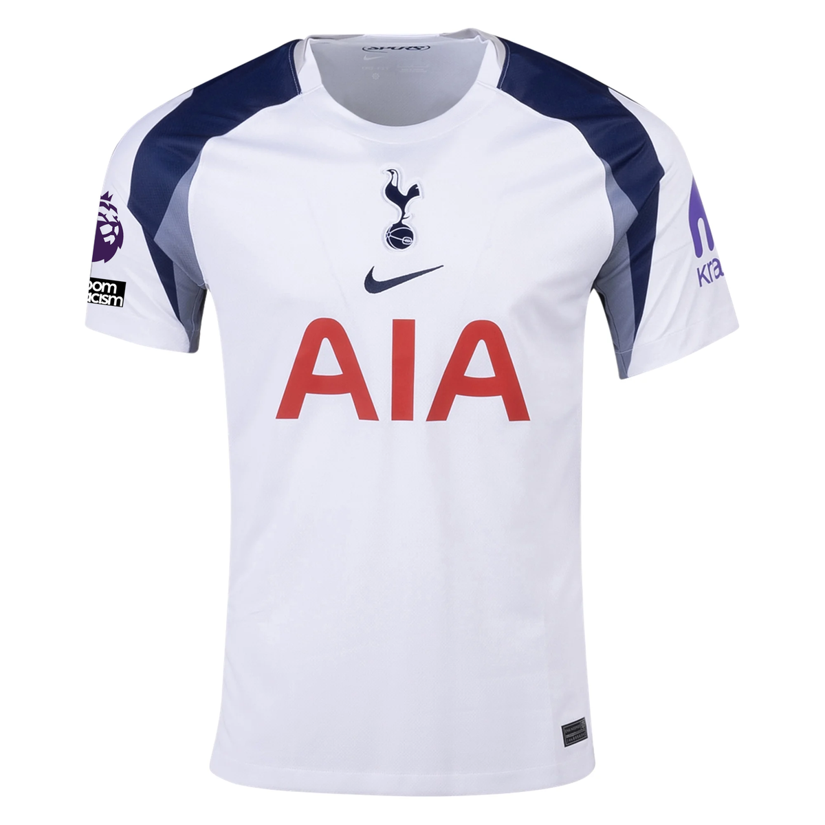 Nike Solanke Tottenham Hotspurs Home Jersey w/ EPL + No Room For Racism Patch 25/26 (White/Iron/Binary Blue)