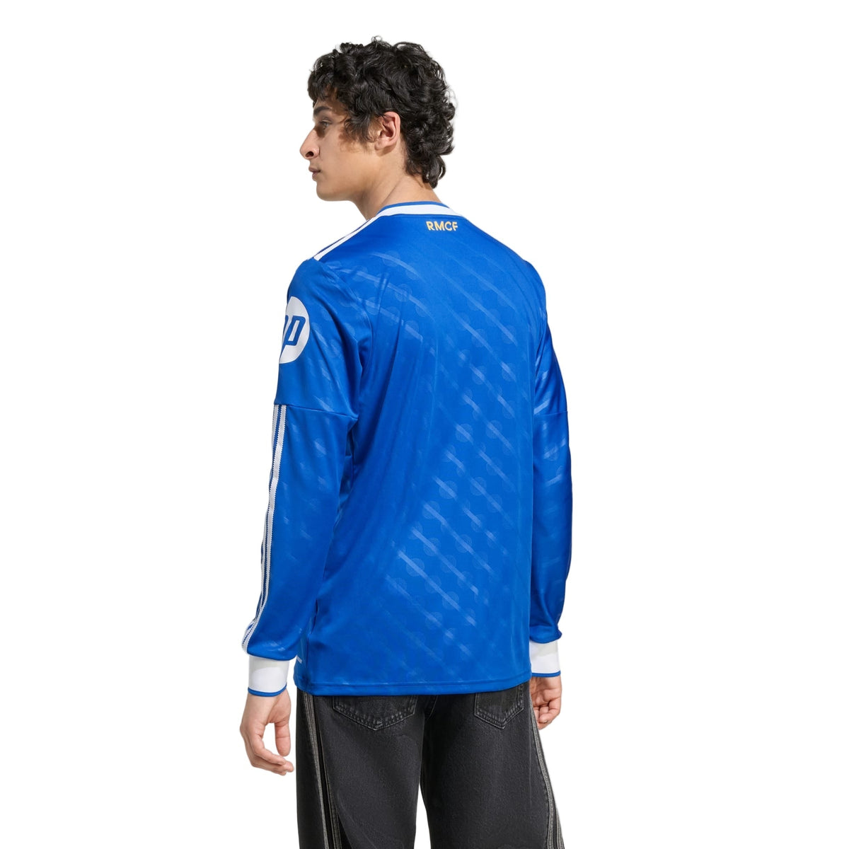 adidas Men's Real Madrid E. Militao Long Sleeve Third Jersey w/ Champions League Patches 25/26 (Blue/White)