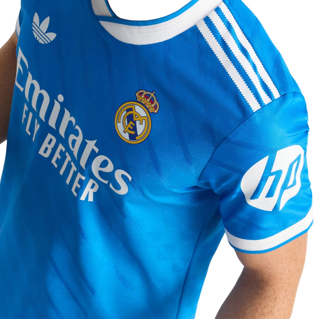 adidas Men's Tchouameni Real Madrid 25/26 Authentic Third Jersey w/ Champions League Patches (Blue)