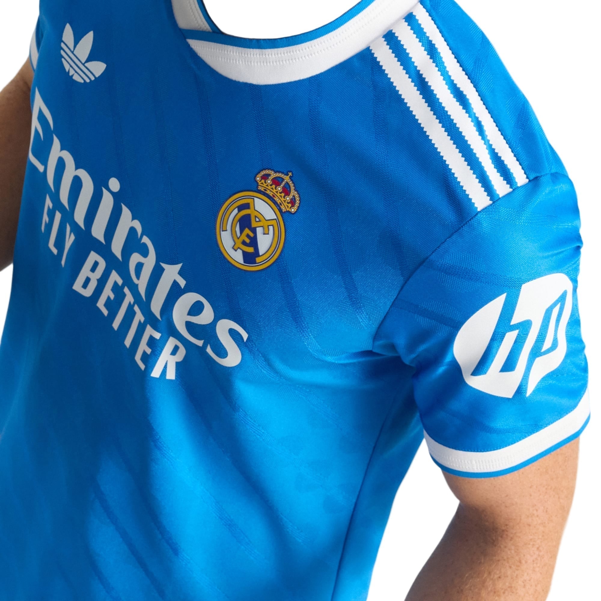 adidas Men's Camavinga Real Madrid 25/26 Authentic Third Jersey w/ Champions League Patches (Blue)